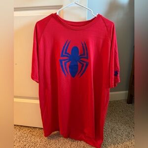 Mens Under Armour Marvel Spider Man Heat Gear Loose Fit Short Sleeve Shirt
